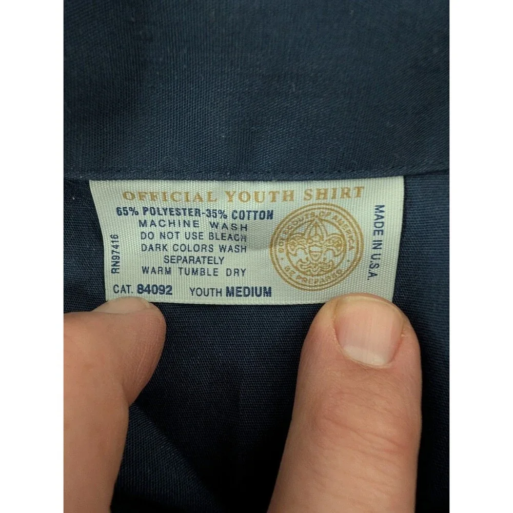 Vintage 70s Boy Scouts of America Boys Medium & Large BSA Uniform Button Up